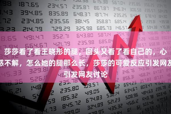 莎莎看了看王晓彤的腿，回头又看了看自己的，心里疑惑不解，怎么她的腿那么长，莎莎的可爱反应引发网友讨论