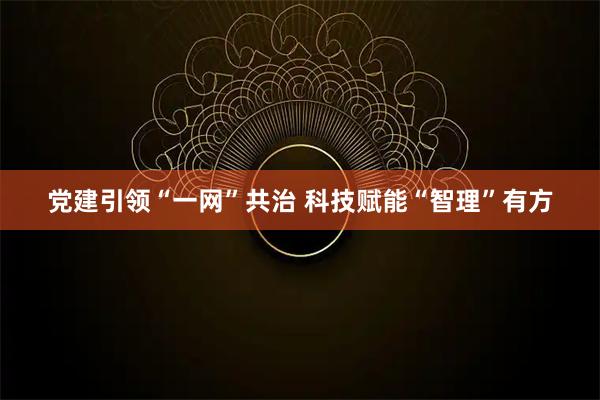 党建引领“一网”共治 科技赋能“智理”有方
